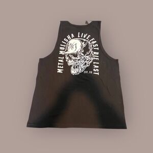 Metal Mulisha Large Tank Top Mens Black Live Fast Die Last Skull Graphic Y2K New